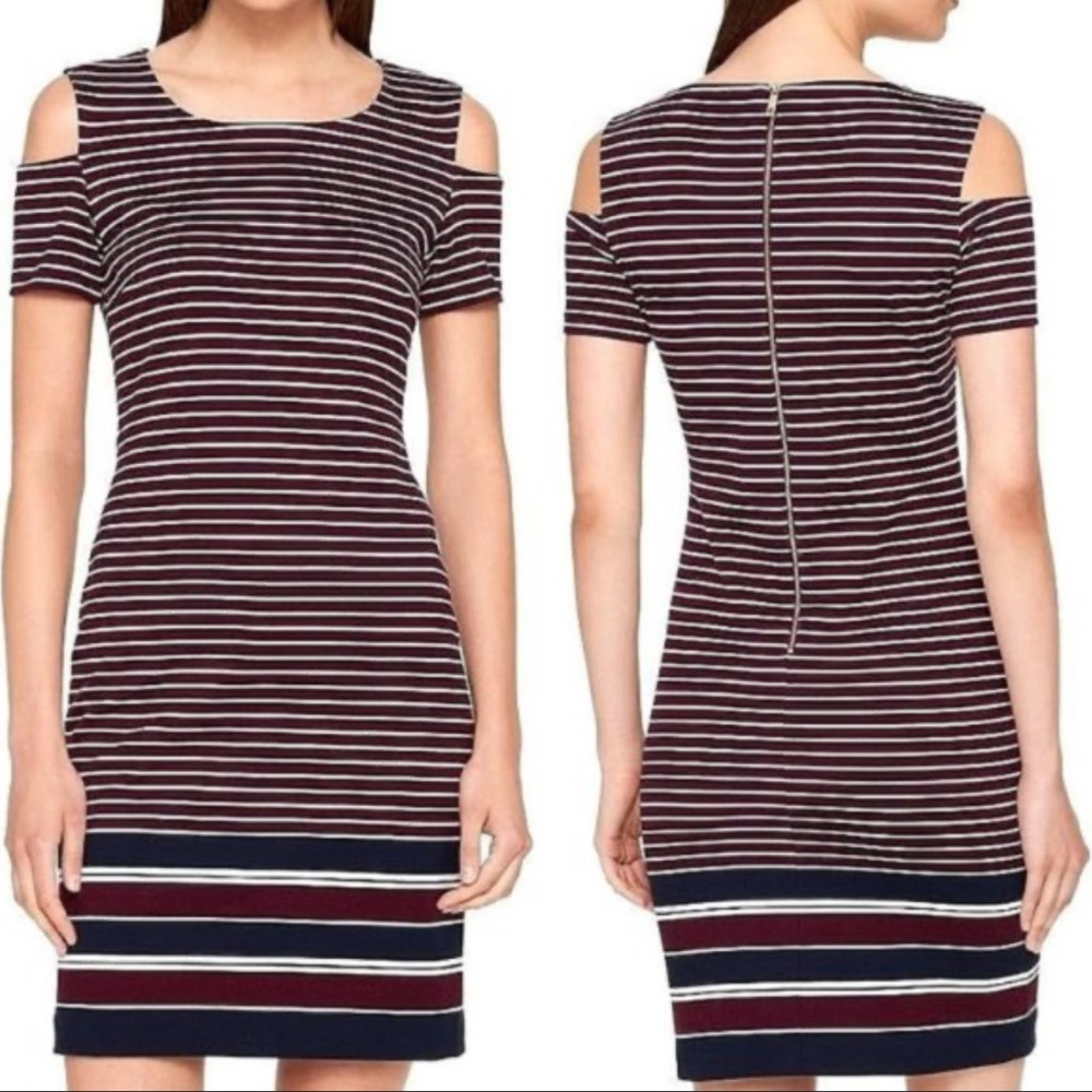 Tommy Hilfiger Navy and White Striped Mini Dress
